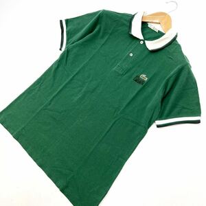 シミーズ ラコステ ☆ CHEMISE LACOSTE 半袖 ポロシャツ 4 グリーン ホワイト レトロ感がたまらない♪ アメカジ ストリート 古着MIX■S72