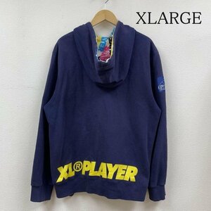 エクストララージ XL PLAYER FULL ZIP HOODIE ジップ パーカー 肩ロゴ 裏地総柄 0104210 パーカー パーカー M 紺 / ネイビー