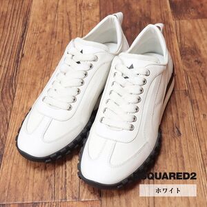 1円/DSQUARED2/41(26-26.5cm)/スニーカー SNM0196 上質レザー シンプル ベーシック ローカット 新品/白/ホワイト/id292/