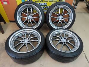 ☆SSR ヴェルフェン GT-04S 20インチ アルミ 9J+31/10.5J+43 5穴 PCD114.3 シルバー NITTO NT555 245/40 275/35R20 4本 中古 WERFEN☆