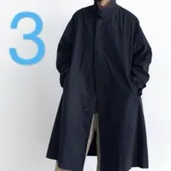 LE エルイー　22aw ギャバ バルカラーコート　size 3 ブラック