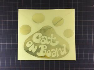 ☆キャットオンボード ステッカー ミラー素材 『Cat on board』 typeA 自動車リアガラスにどうぞ！サイズ変更自由！送料無料！☆