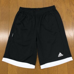 美品 adidas アディダス climalite 吸水速乾 ドライ ジャージ ショーツ S 黒 ブラック ハーフパンツ 短パン ロゴプリント スポーツ メンズ