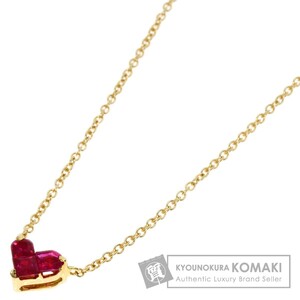 STAR JEWELRY スタージュエリー ミステリアスハート ルビー ネックレス K18イエローゴールド レディース 中古