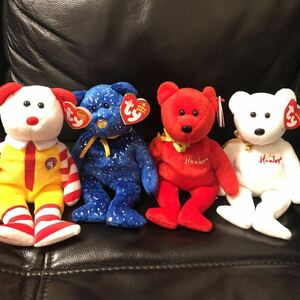 レア TY ビーニーベイビー ビーニーズ 4体まとめ Rare Ty BEANIE BABIES 4 piece set Hamleys Northwestern McDonalds