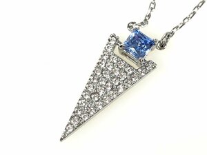 スワロフスキー　SWAROVSKI　トライアングル　ネックレス　ブルー×シルバーカラー　YAS-10245