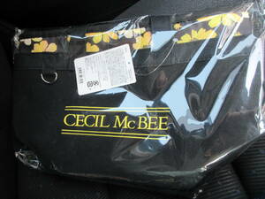 ☆セシルマクビー 2way 保冷 ランチバッグ 黄色 イエロー CECIL McBEE ポーチ 取り外し使用可 バッグ 黒 エコバッグ 約36cm★新品未開封