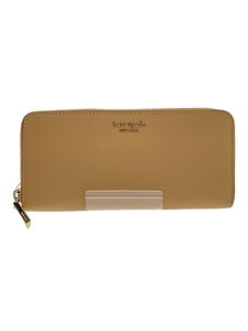 kate spade new york◆長財布/レザー/ベージュ/無地/レディース