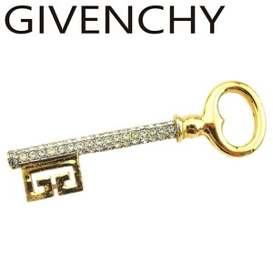 ジバンシィ ブローチ ピンブローチ レディース メンズ ラインストーン付き 鍵 キー モチーフ GIVENCHY 中古