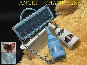 ◇高級シャンパン　空瓶・ケース【エンジェルシャンパン ANGEL　CHAMPAGNE＝完全なる美　/WHITE・BLUE】 小物入れに、オブジェに。P10282