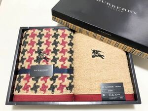 127【BURBERRY】タオル 2枚組 セット ＊ギフトボックス＊ バーバリー＊フェイスタオル　プレゼントに最適♪