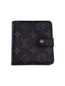 LOUIS VUITTON◆コンパクト・ジップ_モノグラム・キャンバス_BRW/PVC/BRW/総柄/レディース