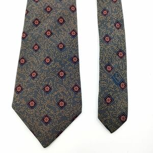 【中古良品】Christian Dior　ディオール　ネクタイ　エスニック　ダークグリーン系　シルク　大剣8.2　全長144