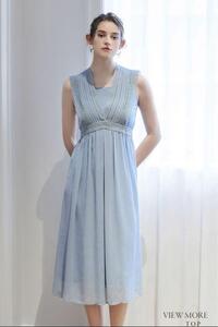 ANAYI SUMMER ワンピースdress アナイ キュプラローンVネック　38サイズ