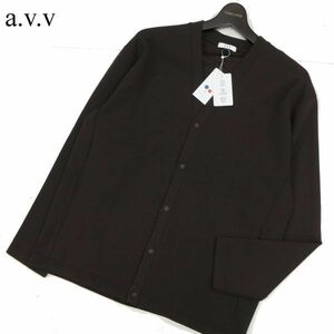 【新品 未使用】 a.v.v アーヴェヴェ イージーケア★ マシンウォッシャブル ダンボール カーディガン Sz.L　メンズ　C3T11637_C#F