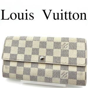 Louis Vuitton ルイヴィトン 長財布 PVC ダミエ アズール 総柄