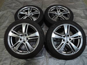 【中古セット】 ブリヂストン ブリザック VRX3 225/45R18 21年製 サヴェンサー AW5s 18インチ 8J+40 5H114.3 4本 クラウン マークX カムリ