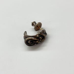 29◎1円スタート◎CHROME HEARTS クロムハーツ カーブドティアドロップ ピアス 片耳用 925 シルバー 装飾品 アクセサリー メンズ 【151385