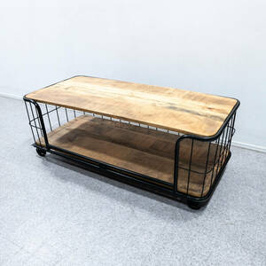 【展示品】Knot antiques ノットアンティークス MALAN TABLE RACK 1200 マランテーブルラック キャスター付 インダストリアル 定価8万【2】