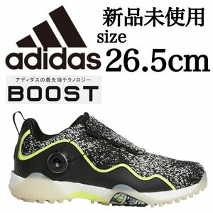 新品未使用 adidas 26.5cm GOLF CODECHAOS BOA 21 アディダス ゴルフ コードカオス ボア スパイクレス ゴルフシューズ ゴルフ ブラック 黒