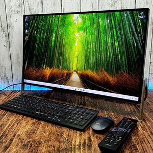 【動作確認済】FUJITSU 一体型PC ESPRIMO FH77/C2 新品 SSD 512GB メモリ 8GB Corei7-7700HQ 2.80GHz-3.80GHz 23.8インチ 付属品有