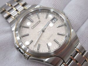 ☆CITIZEN シチズン EXCEED エクシード A690-T002714 デイト クォーツ 白系文字盤 SS×18K 中古 現状稼働品☆