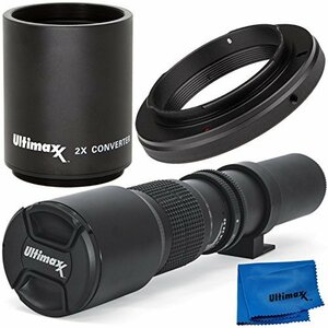 【中古】Ultimaxx 500mm (1000mm) マニュアルプリセットレンズキット Nikon D7500 D600 D610 D700 D750 D800 D810 D850 D3300 D3400 D5100