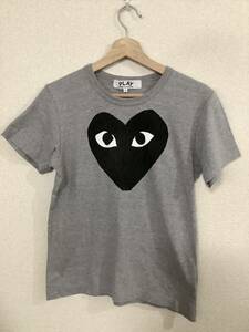 PLAY COMME des GARCONS コムデギャルソン プレイ　プリント半袖Tシャツ グレー　セレクト　古着　L