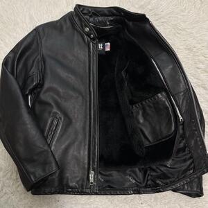 極美品 schott ショット 641 シングルライダースジャケット レザージャケット ライナー付き ジップアップ アメリカ製 USA製 2WAY 黒