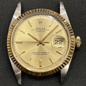 Ω磨き仕上げ済み！大人気！【ROLEX ロレックス DATEJUST デイトジャスト Ref.1601 K18×SS 自動巻き メンズ ゴールド文字盤 稼働】NA02759