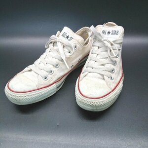 ◇ convers ALL STAR M7652 ラウンドトゥ ミッドカット 紐あり スニーカー サイズ24.5 オフホワイト レディース E