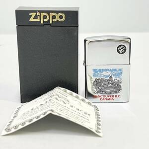 BEg039R 60 ① 未使用 ケース付 ZIPPO VANCOUVER D.C. CANADA バンクーバー カナダ プリント オンタリオ製 オイルライター 20 95