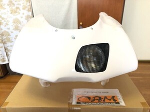 ☆ 新品未使用 ORM製 ヤマハ TZR50R 片目 耐久 ワイド アッパー カウル フロントカウル ヘッドライト付き 白ゲル 4EU 4KJ TZM50R ☆