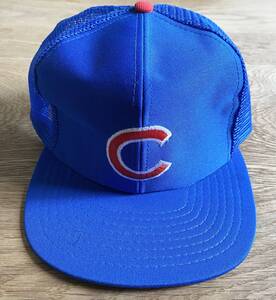 80s 90s ビンテージ MLB CHICAGO CUBS シカゴ カブス ベースボールキャップ スナップバック トラッカーズキャップ メッシュ