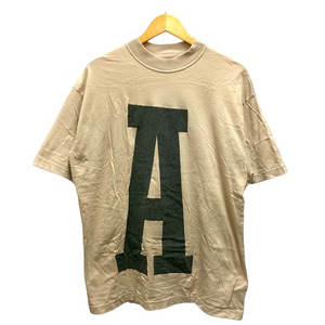 アルマーニ ジーンズ ARMANI JEANS Tシャツ クルーネック コットン プリント 半袖 L ベージュ メンズ