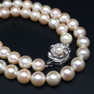 1円〜!!大珠!!9mmUP!!▼アコヤ本真珠ネックレス▼J 約52.1g 約43.0cm 約9.0mm珠 pearl パール jewelry necklace プリンセス DA0/DC0 S184