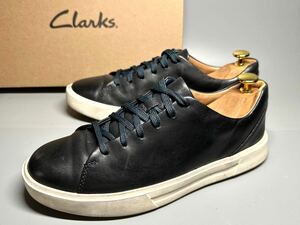 【即決】★箱付★ Clarks クラークス 24.5cm UK6 メンズ スニーカー スリッポン ネイビー 紺色 軽量 靴 くつ