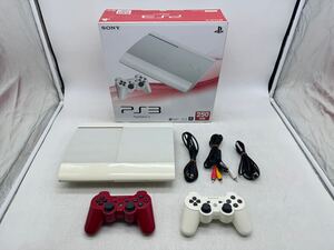 【1円スタート】SONY CECH-4000B PS3本体 ホワイト コントローラー2個付き DUALSHOCK3 プレステ3 ソニー DM0106N