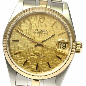 チュードル TUDOR 72033 プリンスデイト YGコンビ Cal.2824-2 自動巻き ボーイズ 良品 _753535【ev15】