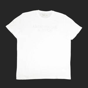 ★SALE★Abercrombie & Fitch/アバクロ★3D刺繍ロゴ半袖Tシャツ (White/XL)