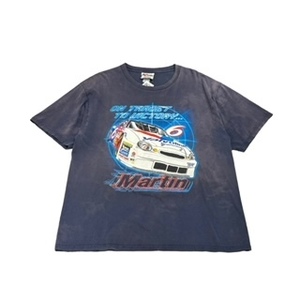 【XL】USA古着 NASCAR　ON TARGET TO VICTORY Martin 6 両面 大判プリント Tシャツ ネイビー