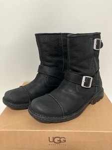 アグ オーストラリア UGG australia☆エンジニアブーツ ROCKVILLE 5631 M BLK☆size US 9（27.0cm）☆黒ブラック☆ムートン バックルベルト