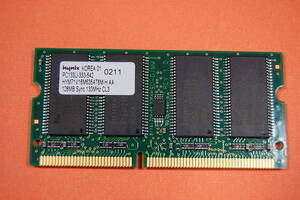 中古 メモリ ノート用 hynix 144Pin DIMM PC133U333 CL3 128MB ジャンク扱いにて 0211
