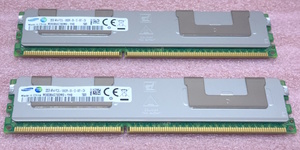 ∠Samsung M393B4G70DM0-YH9 2枚セット - PC3L-10600R ECC REG/Registered 240Pin DDR3 RDIMM 64GB(32GB x2) 動作品