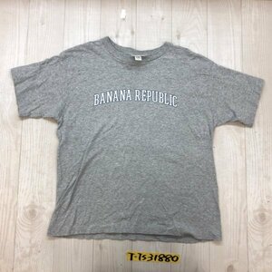 BANANA REPUBLIC バナナリパブリック レディース USA ロゴプリント 半袖Tシャツ L 杢グレー