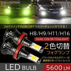 LED 2色切替フォグ フォグライト H8 H11 H16 グリーン ホワイト