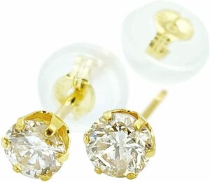 計0.2ct(0.10ct×2) 天然 ダイヤモンド K18 ピアス プラチナ ダブルロックキャッチ付 【特別提供品】