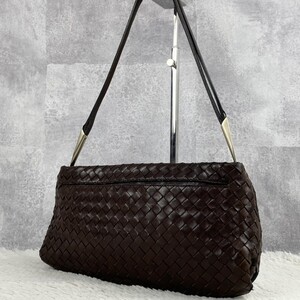 極美品 BOTTEGA VENETA ボッテガヴェネタ ハンドバッグ アクセサリーポーチ イントレチャート 編み込み オールレザー ファスナー お出かけ