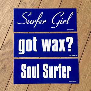 GOT STICKERS 3枚 バラ可 ステッカー サーフィン surf ガール girl surfer wax