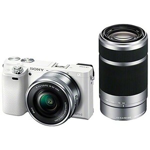 中古 １年保証 美品 SONY α6000 ダブルズームキット PZ 16-50mm ＋ 55-210mm ホワイト ILCE-6000Y